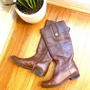 Tommy Hilfiger Riding Boots Zipper Gold Brown 9.5M